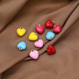 5pcs Colorful Love Heart Pendant Charms for DIY Jewelry Making