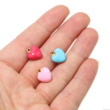 5pcs Colorful Love Heart Pendant Charms for DIY Jewelry Making