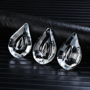 2Pcs 50mm Glass Bead Charms Teardrop Pendants Sun Catcher Prism Chandelier