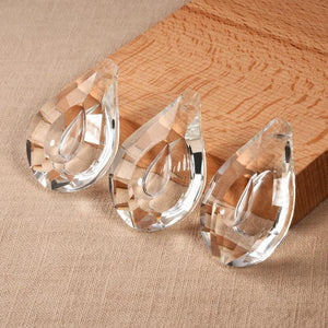 2Pcs 50mm Glass Bead Charms Teardrop Pendants Sun Catcher Prism Chandelier