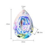 2Pcs 50mm Glass Bead Charms Teardrop Pendants Sun Catcher Prism Chandelier