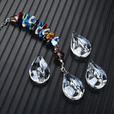 2Pcs 50mm Glass Bead Charms Teardrop Pendants Sun Catcher Prism Chandelier