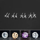 5pairs 925 Sterling Silver Earring Setting DIY Stud Earring Fine Jewelry Finding