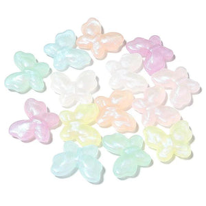 30PCS Acrylic Crystal Butterfly Spacer Beads Multicolor