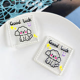 10pcs Square Cat Arylic Pendant Charms for Jewelry Making DIY