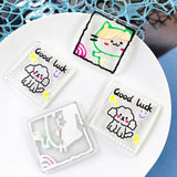 10pcs Square Cat Arylic Pendant Charms for Jewelry Making DIY