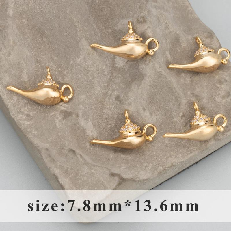 18k Plated Nickel Free Zircon Charms Pendants DIY Jewelry Making