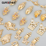 18k Plated Nickel Free Zircon Charms Pendants DIY Jewelry Making