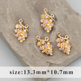 18k Plated Nickel Free Zircon Charms Pendants DIY Jewelry Making