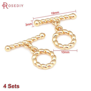 18K Brass Geometry O Toggle Clasps Bracelet Connect Clasps