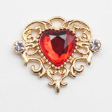 10pcs Heart Shaped Acrylic Rhinestone Pendant DIY Clothing Ornaments