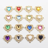 10pcs Heart Shaped Acrylic Rhinestone Pendant DIY Clothing Ornaments