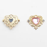 10pcs Heart Shaped Acrylic Rhinestone Pendant DIY Clothing Ornaments
