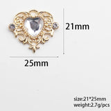 10pcs Heart Shaped Acrylic Rhinestone Pendant DIY Clothing Ornaments
