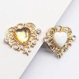 10pcs Heart Shaped Acrylic Rhinestone Pendant DIY Clothing Ornaments