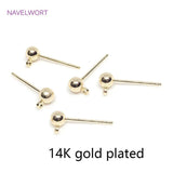 Real Plated S925 Silver Ball Stud Earring Basic Fittings