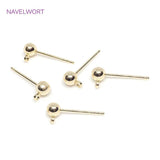 Real Plated S925 Silver Ball Stud Earring Basic Fittings