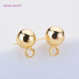 Real Plated S925 Silver Ball Stud Earring Basic Fittings