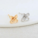 10*10.5MM 14K Plated Brass Flowers Stud Earrings DIY Jewelry Making