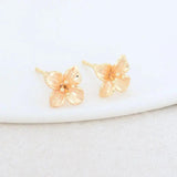 10*10.5MM 14K Plated Brass Flowers Stud Earrings DIY Jewelry Making