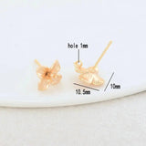 10*10.5MM 14K Plated Brass Flowers Stud Earrings DIY Jewelry Making