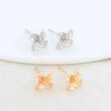 10*10.5MM 14K Plated Brass Flowers Stud Earrings DIY Jewelry Making