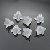 50pcs 16x12mm Frosted Acrylic Flower Beads Caps DIY Jewelry Making