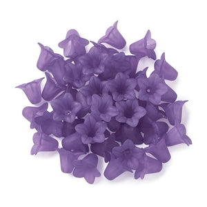 50pcs 16x12mm Frosted Acrylic Flower Beads Caps DIY Jewelry Making