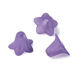 50pcs 16x12mm Frosted Acrylic Flower Beads Caps DIY Jewelry Making