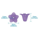 50pcs 16x12mm Frosted Acrylic Flower Beads Caps DIY Jewelry Making