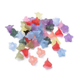 50pcs 16x12mm Frosted Acrylic Flower Beads Caps DIY Jewelry Making