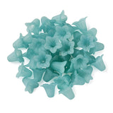 50pcs 16x12mm Frosted Acrylic Flower Beads Caps DIY Jewelry Making