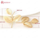 10PCS 26x33MM High Champagne Brass Tree Leaves Charms Pendants