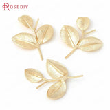 10PCS 26x33MM High Champagne Brass Tree Leaves Charms Pendants