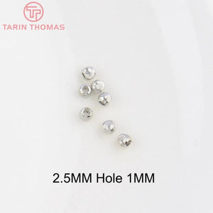 20PCS 3.5MM 4.5MM 5.5MM Round Spacer Beads Brass DIY Jewelry Accessories