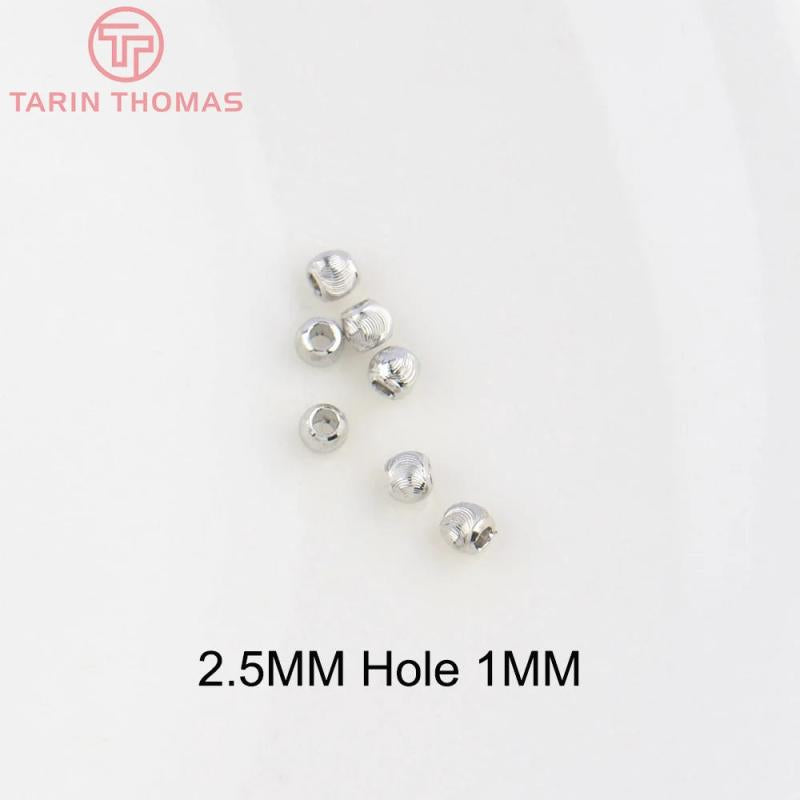 20PCS 3.5MM 4.5MM 5.5MM Round Spacer Beads Brass DIY Jewelry Accessories