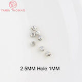 20PCS 3.5MM 4.5MM 5.5MM Round Spacer Beads Brass DIY Jewelry Accessories
