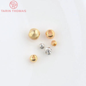 20PCS 3.5MM 4.5MM 5.5MM Round Spacer Beads Brass DIY Jewelry Accessories