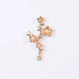 10 PCS Crystal Rhinestone Pearl Flowers DIY Jewelry Making