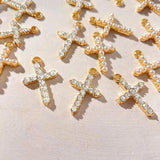 10Pcs 22*15mm Pearl Cross Charms for DIY Jewelry Making