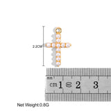 10Pcs 22*15mm Pearl Cross Charms for DIY Jewelry Making
