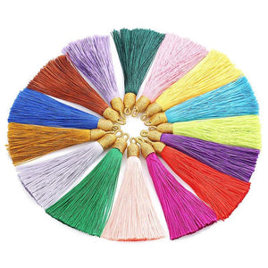 10pcs Bohemian Tassel Brush Earrings Cotton Diy