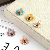 10pcs Metal Bee Sunflower Enamel Charms Earring Bracelet Pendants Finding