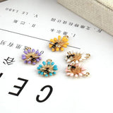 10pcs Metal Bee Sunflower Enamel Charms Earring Bracelet Pendants Finding