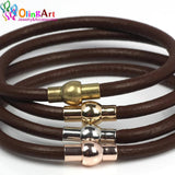 8pcs 8*16MM Magnetic Clasps Four Colors Round Leather Cord DIY Jewelry