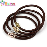 8pcs 8*16MM Magnetic Clasps Four Colors Round Leather Cord DIY Jewelry