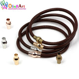 8pcs 8*16MM Magnetic Clasps Four Colors Round Leather Cord DIY Jewelry