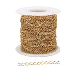 2M Stainless Steel 2.5mm Twisted Link Cable Chains Bulk DIY Jewelry