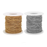 2M Stainless Steel 2.5mm Twisted Link Cable Chains Bulk DIY Jewelry