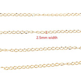 2M Stainless Steel 2.5mm Twisted Link Cable Chains Bulk DIY Jewelry